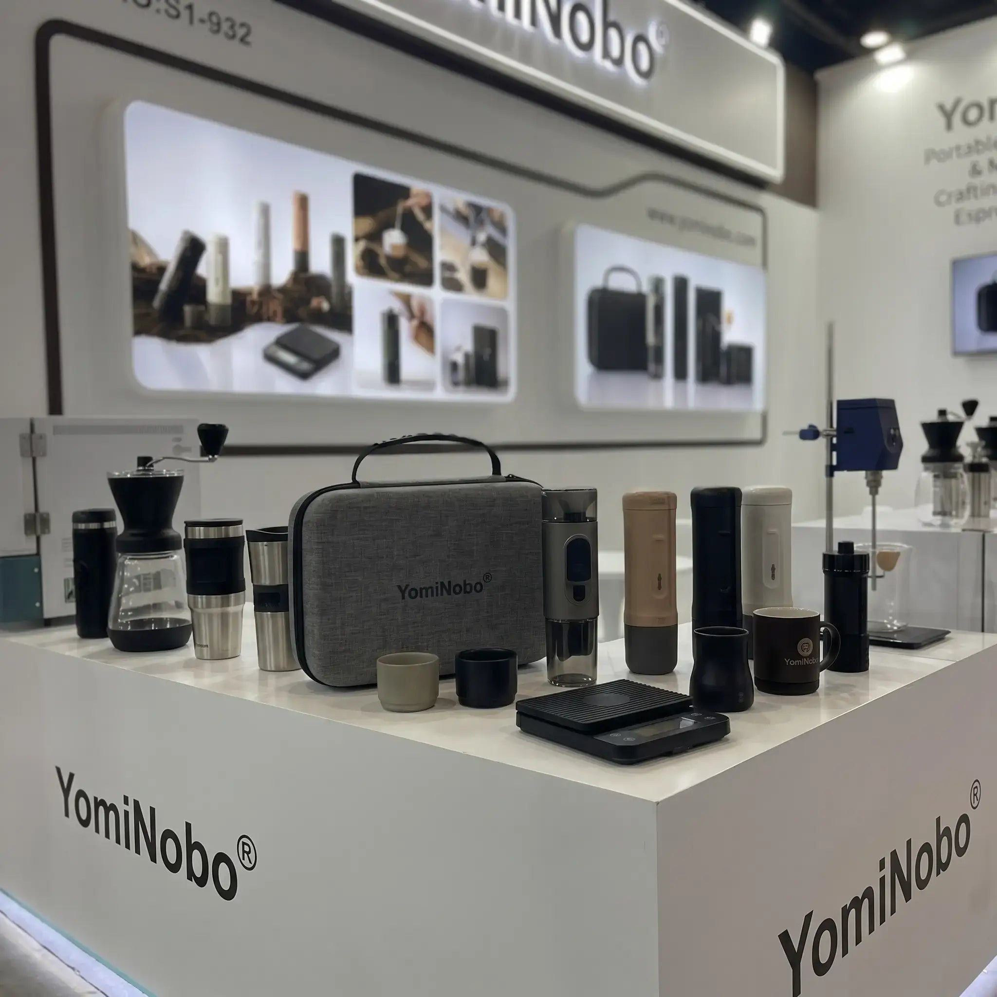 YomiNobo branded booth at coffee industry exhibition
